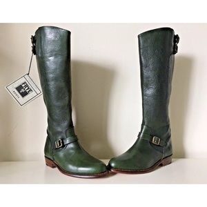 FRYE Dorado Leather Buckle Tall Knee High Boots NWT